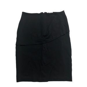 CAbi #3099 Black Overlay Stretch Pencil Skirt